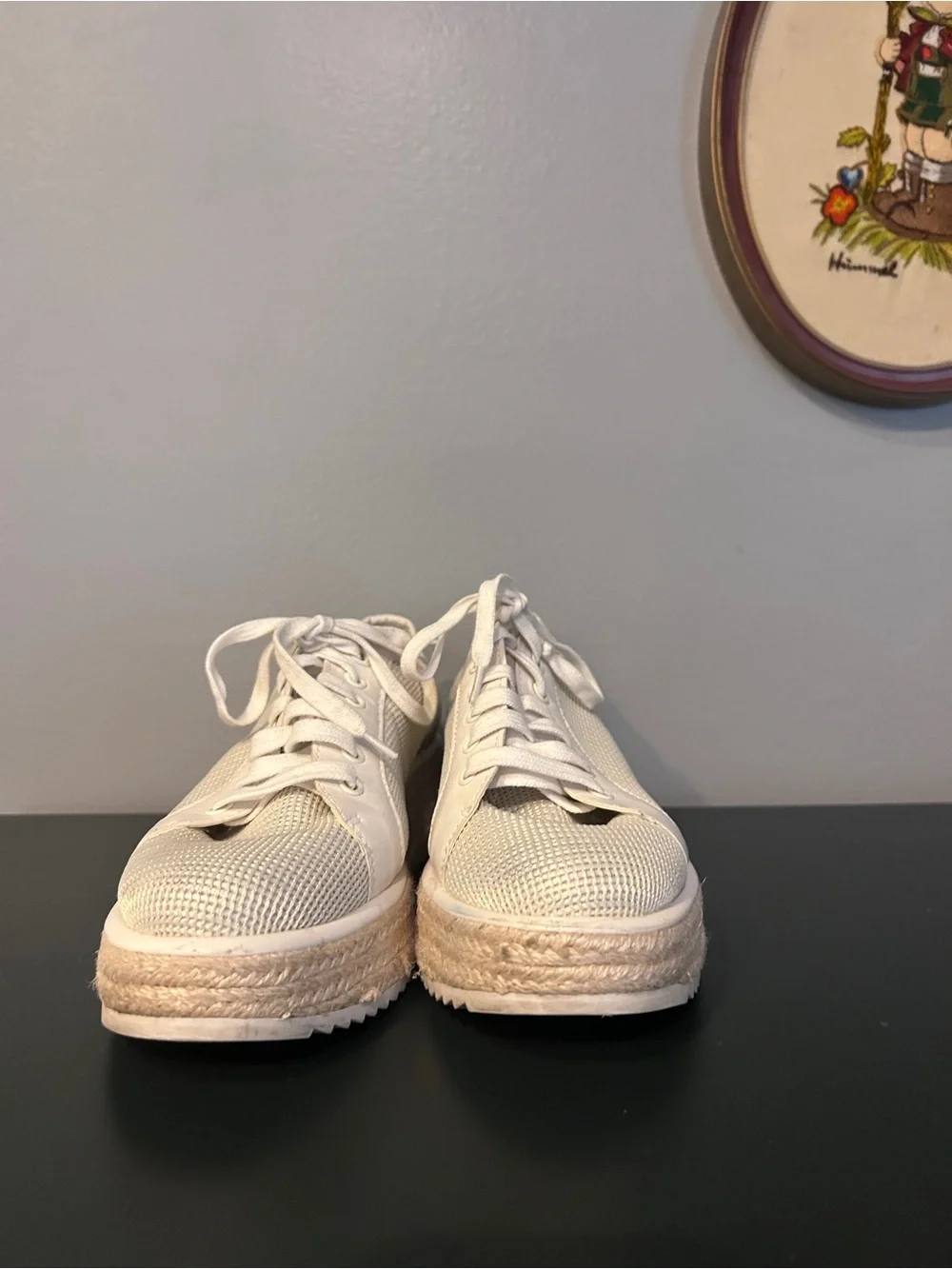 Dolce Vita Tannah Espadrille Wedge Sneakers White Tan Size 10